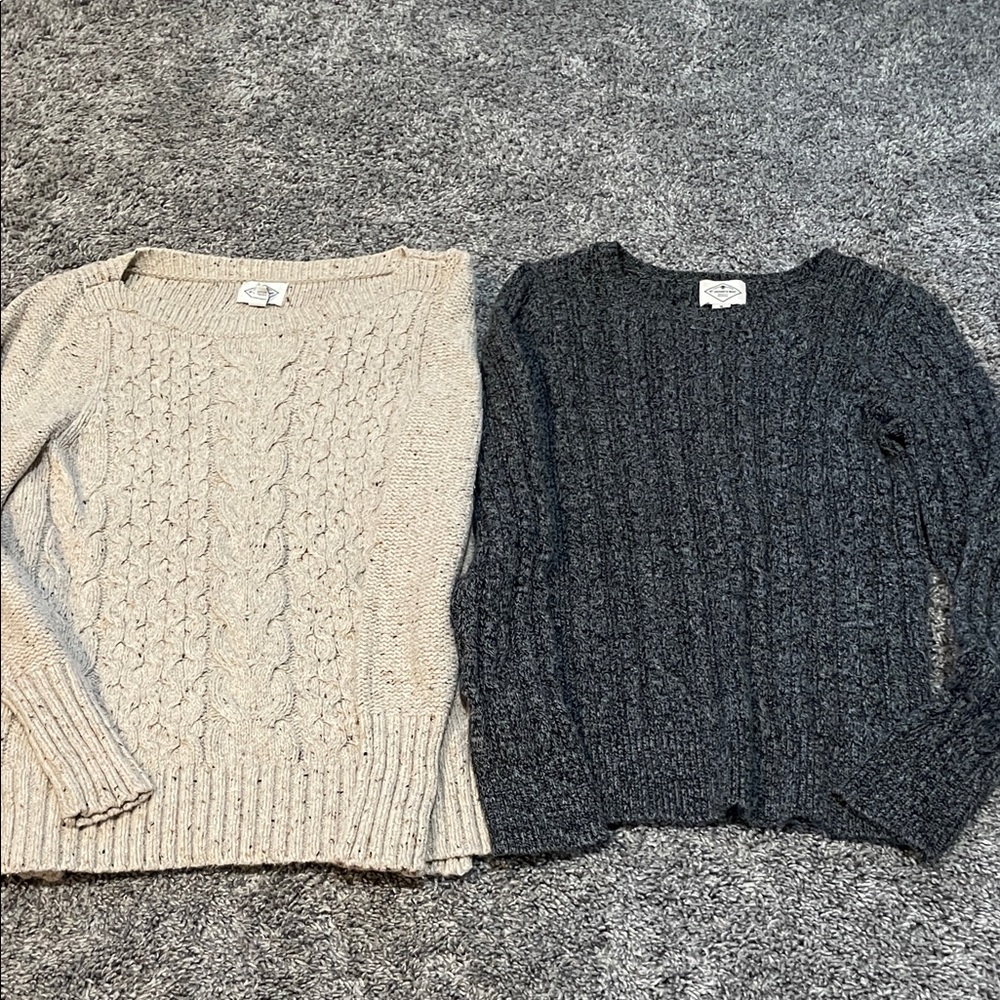 St John’s Bay sweater bundle size medium Beige and Charcoal Sweaters